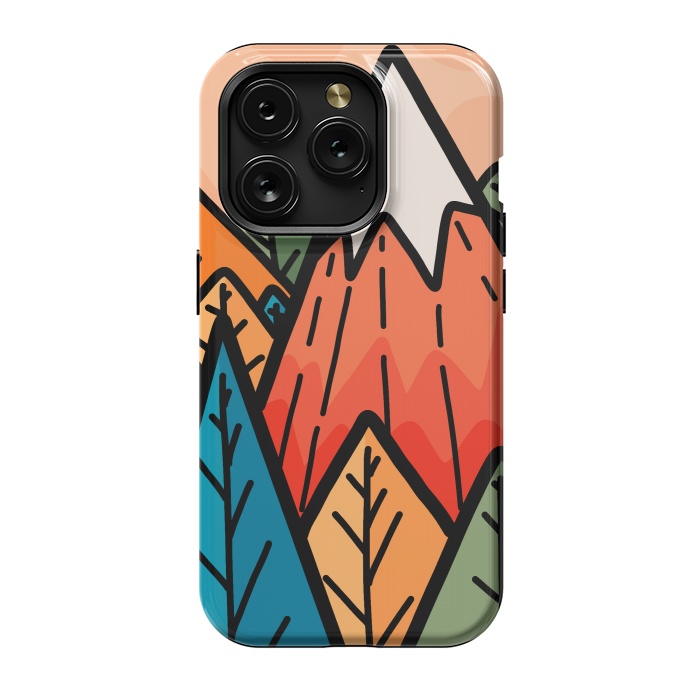 iPhone 15 Pro StrongFit The lone mountain forest by Steve Wade (Swade)