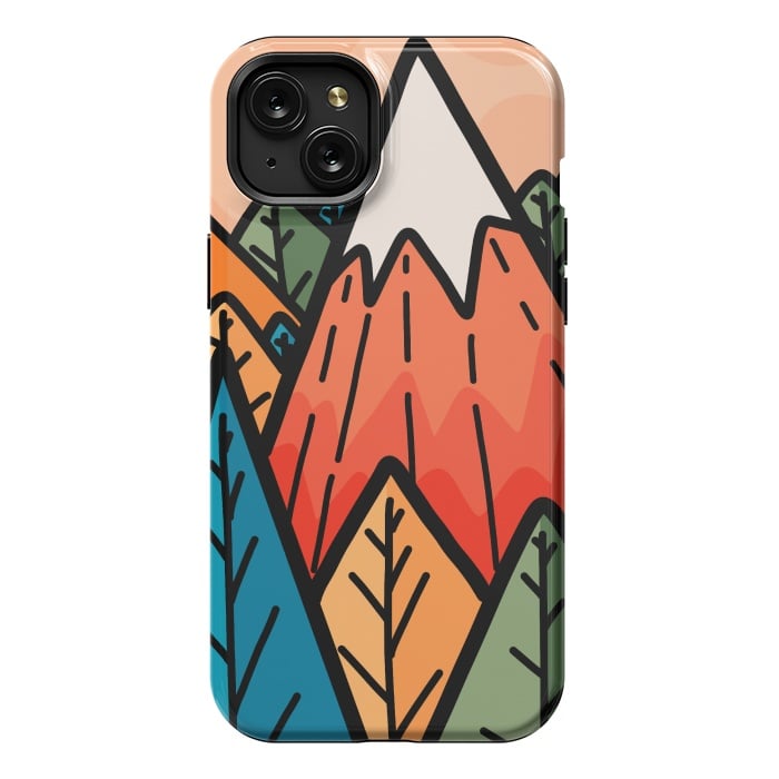 iPhone 15 Plus StrongFit The lone mountain forest by Steve Wade (Swade)