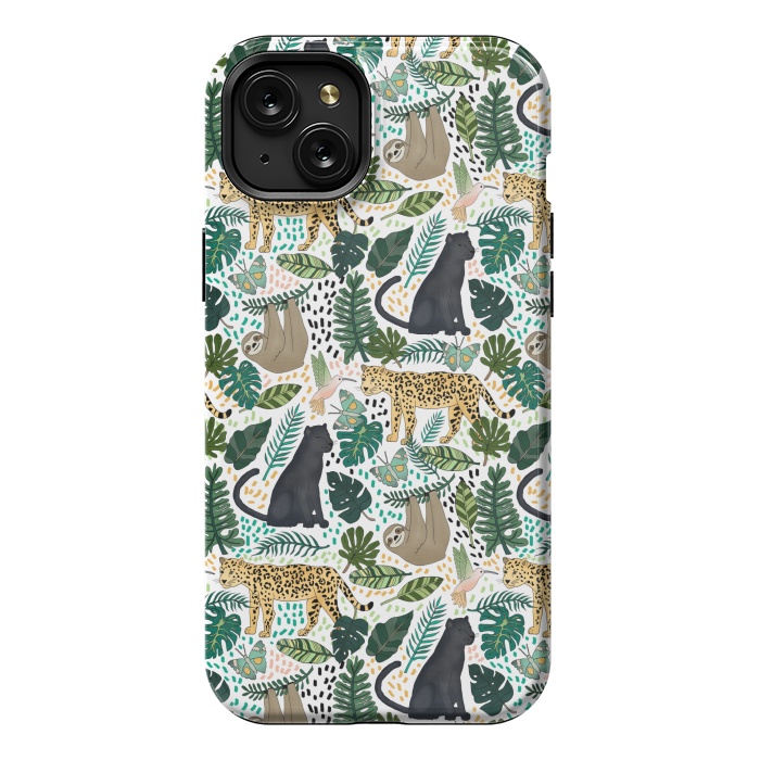 iPhone 15 Plus StrongFit Emerald Forest Animals by Tangerine-Tane
