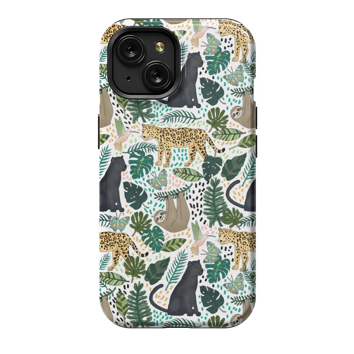 iPhone 15 StrongFit Emerald Forest Animals by Tangerine-Tane