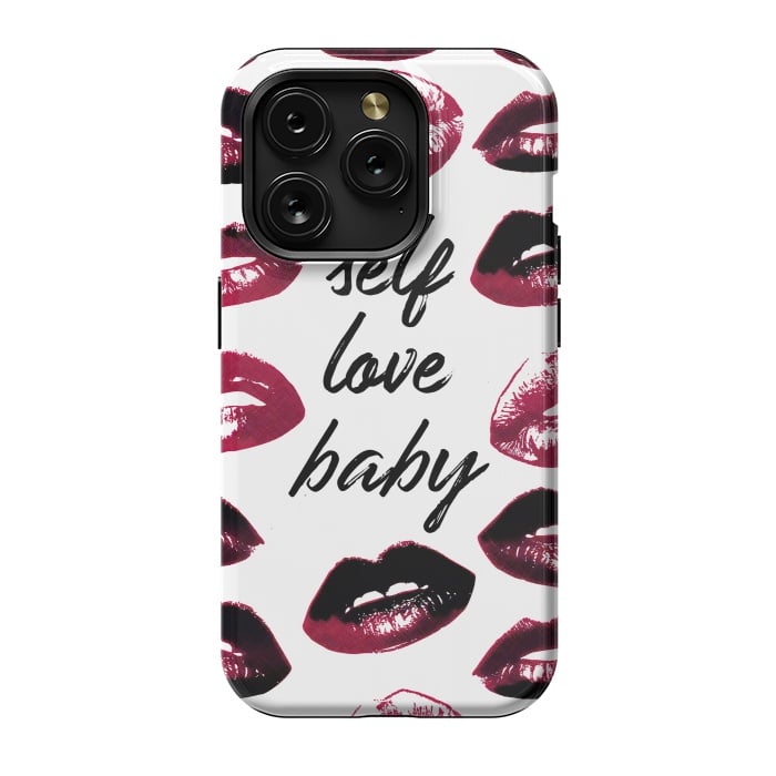 iPhone 15 Pro StrongFit Self love lipstick kisses by Oana 