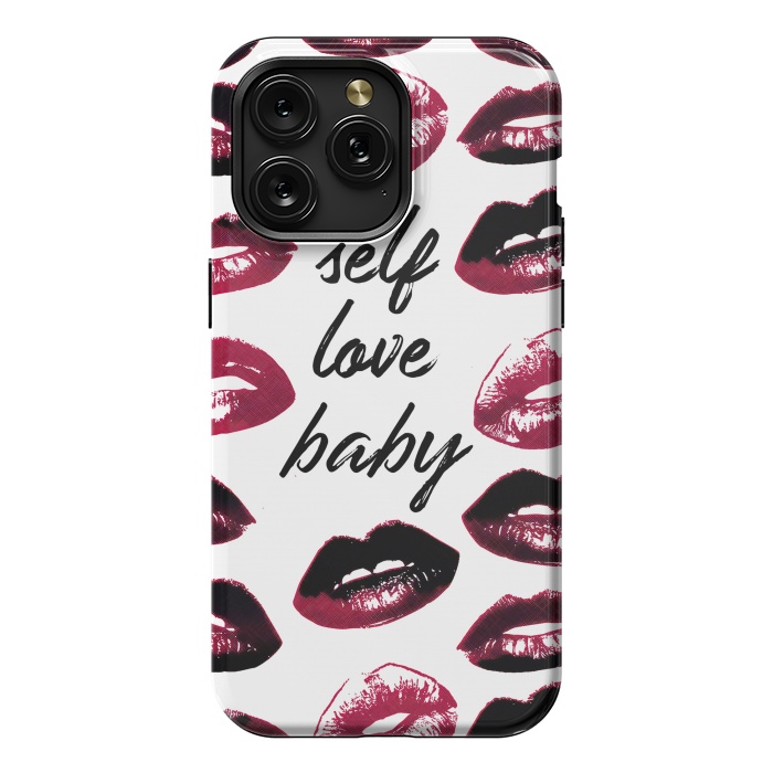 iPhone 15 Pro Max StrongFit Self love lipstick kisses by Oana 