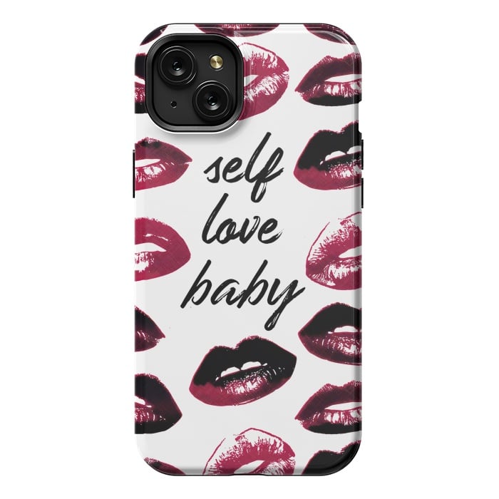 iPhone 15 Plus StrongFit Self love lipstick kisses by Oana 