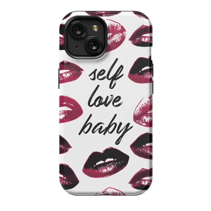 iPhone 15 StrongFit Self love lipstick kisses by Oana 