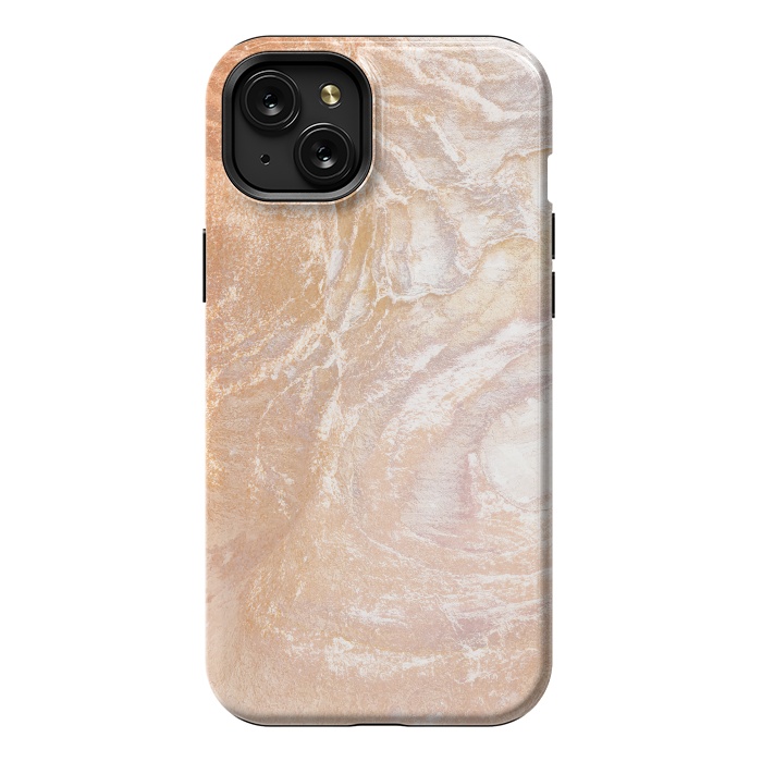 iPhone 15 Plus StrongFit Gold sandstone marble art by Oana 