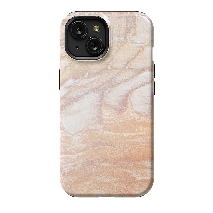 iPhone 15 StrongFit Gold sandstone marble art by Oana 