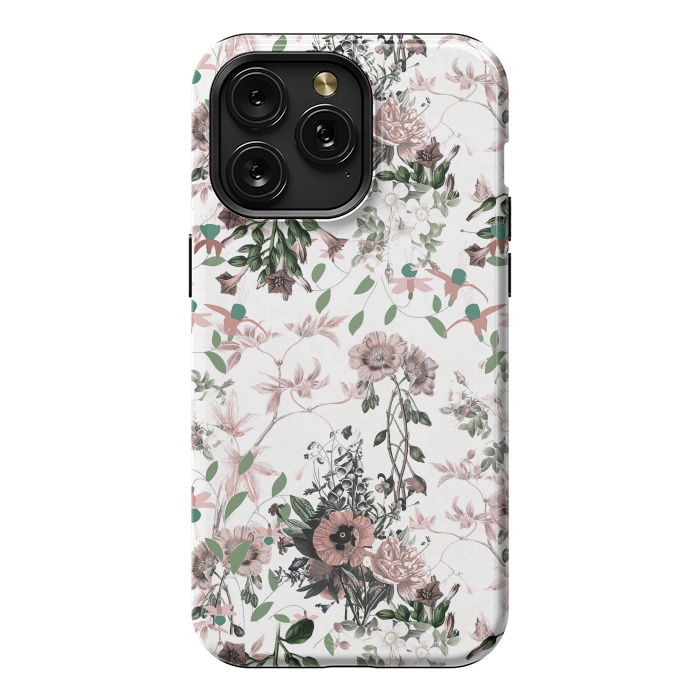 iPhone 15 Pro Max StrongFit Pastel pink wild flower meadow by Oana 