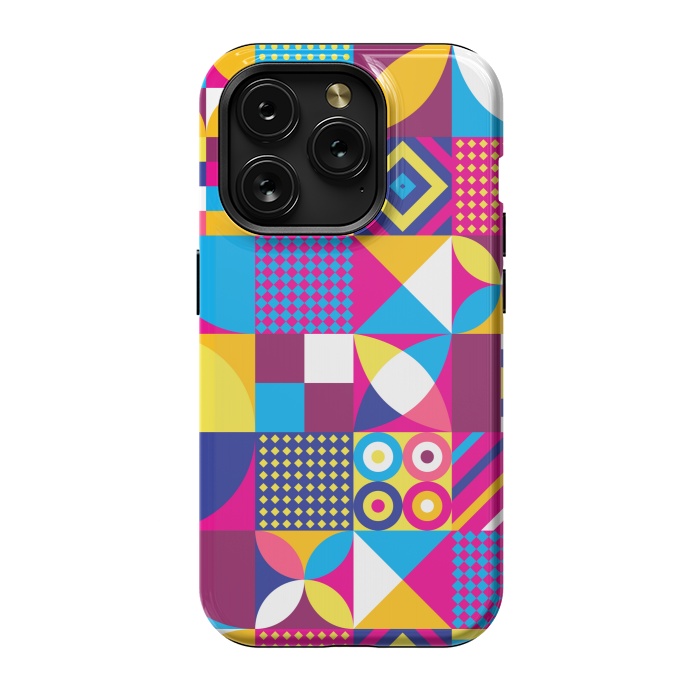 iPhone 15 Pro StrongFit multi colour abstract pattern 3  by MALLIKA