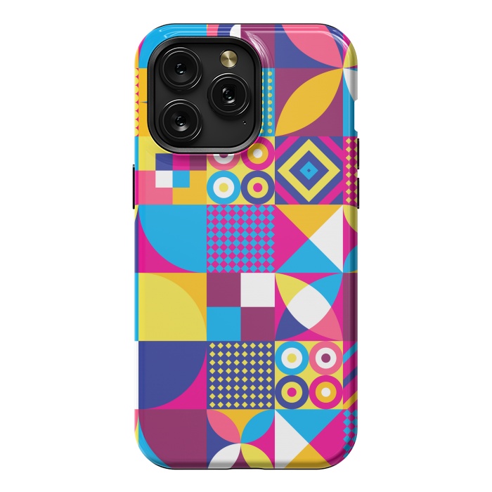 iPhone 15 Pro Max StrongFit multi colour abstract pattern 3  by MALLIKA