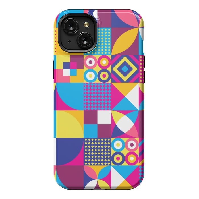 iPhone 15 Plus StrongFit multi colour abstract pattern 3  by MALLIKA