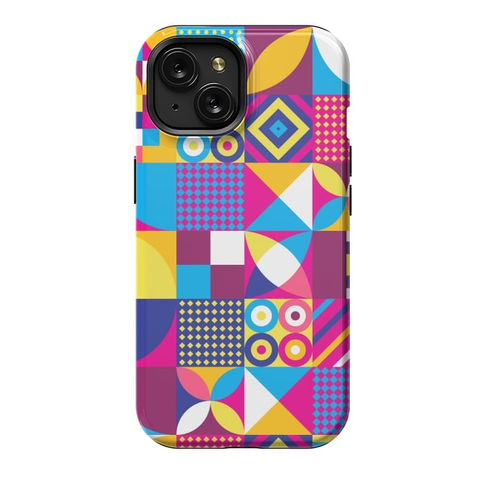 iPhone 15 StrongFit multi colour abstract pattern 3  by MALLIKA