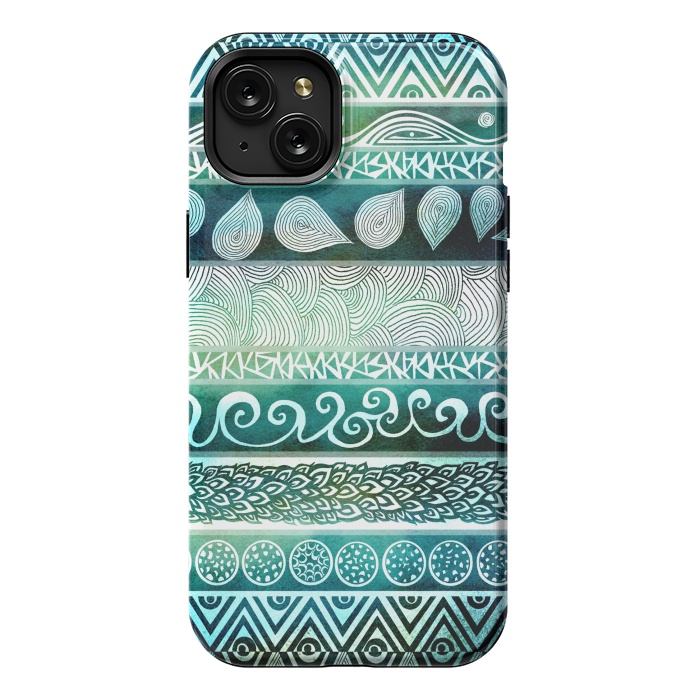 iPhone 15 Plus StrongFit Dreamy Tribal II by Pom Graphic Design