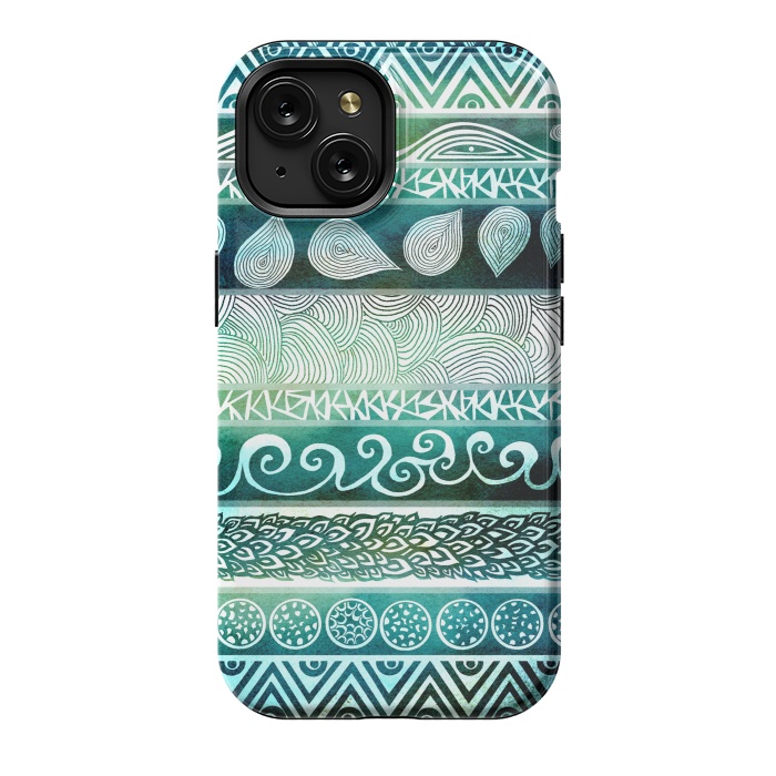 iPhone 15 StrongFit Dreamy Tribal III by Pom Graphic Design