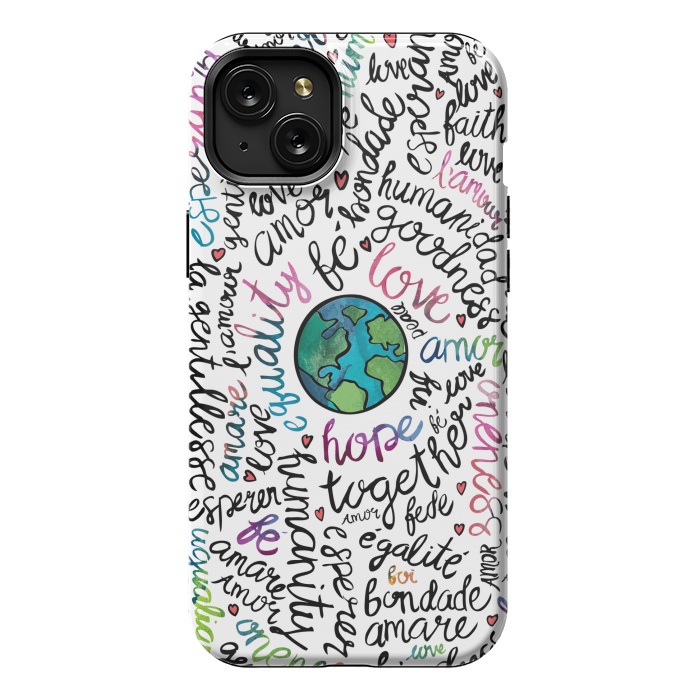iPhone 15 Plus StrongFit Inspirational World II by Pom Graphic Design