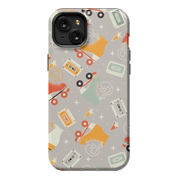 iPhone 15 Plus StrongFit Roller skates pattern 06 by Jelena Obradovic