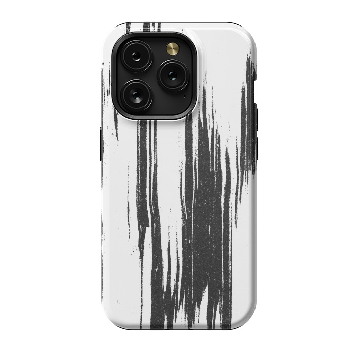 iPhone 15 Pro StrongFit Black ink brushstroke on white background by Oana 