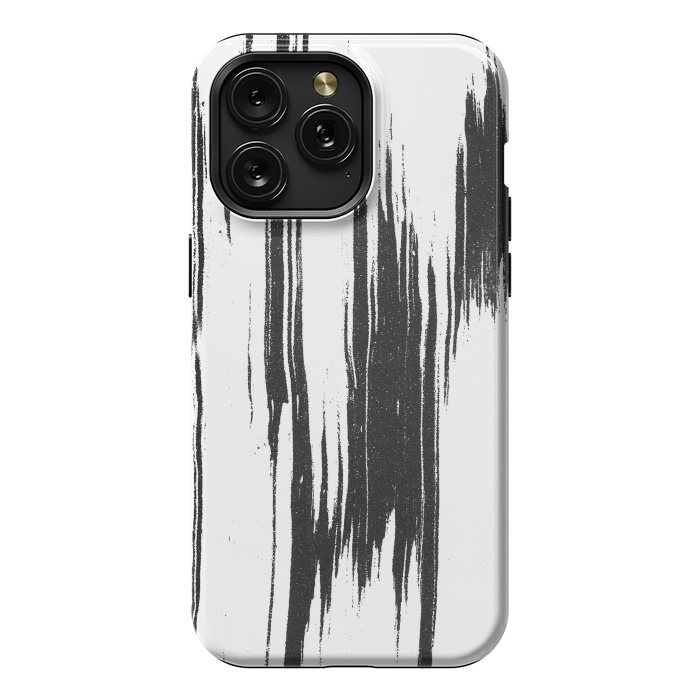 iPhone 15 Pro Max StrongFit Black ink brushstroke on white background by Oana 