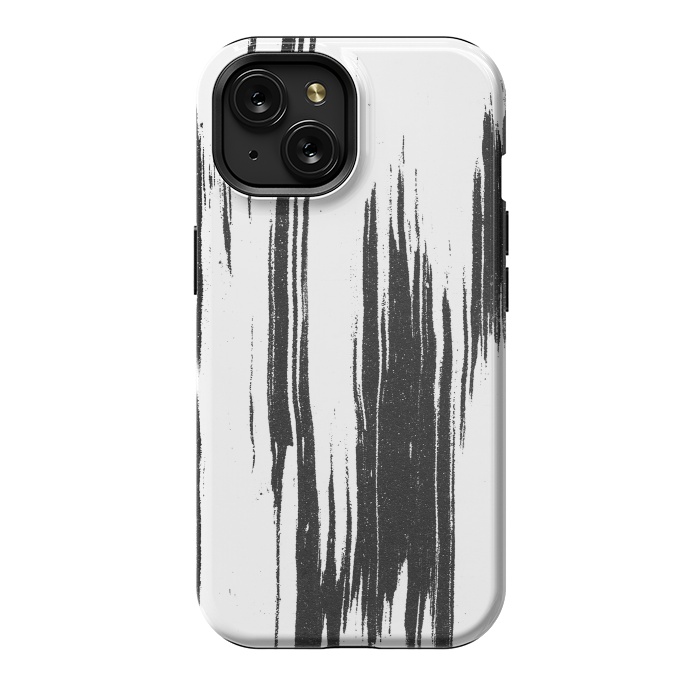 iPhone 15 StrongFit Black ink brushstroke on white background by Oana 