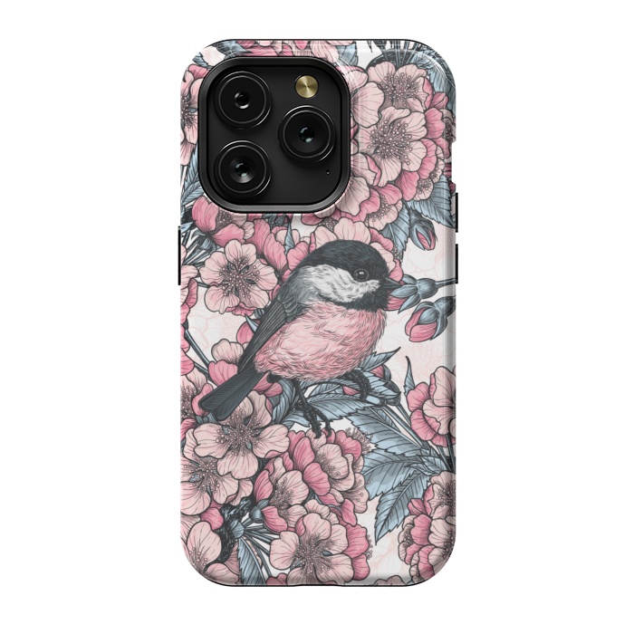 iPhone 15 Pro StrongFit Chickadee garden by Katerina Kirilova