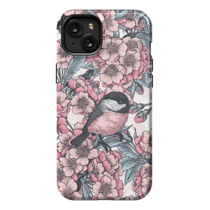 iPhone 15 Plus StrongFit Chickadee garden by Katerina Kirilova