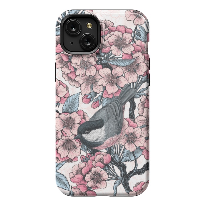 iPhone 15 Plus StrongFit Chickadee garden 2 by Katerina Kirilova