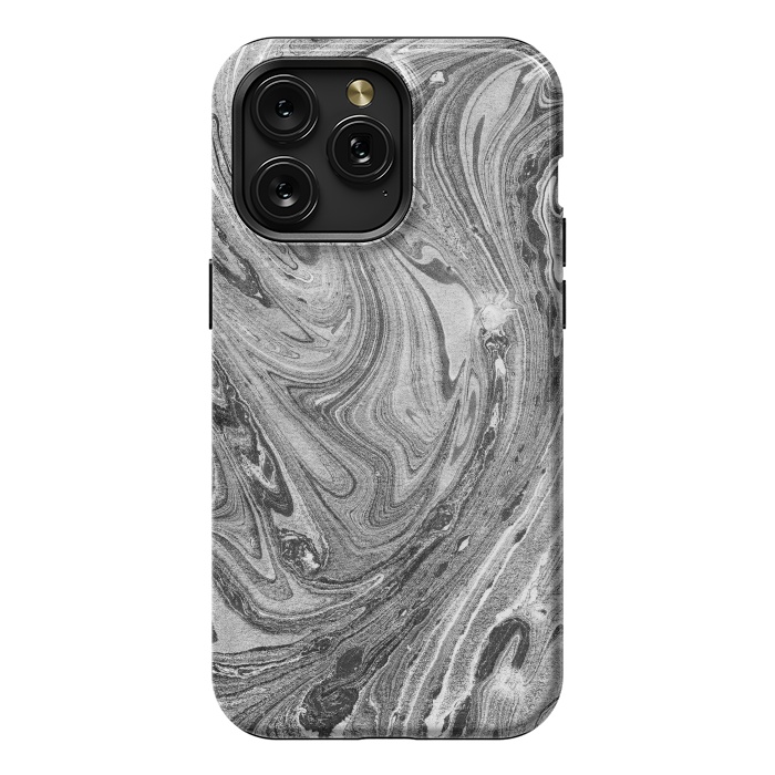 iPhone 15 Pro Max StrongFit Dark grey marble swirl by Oana 