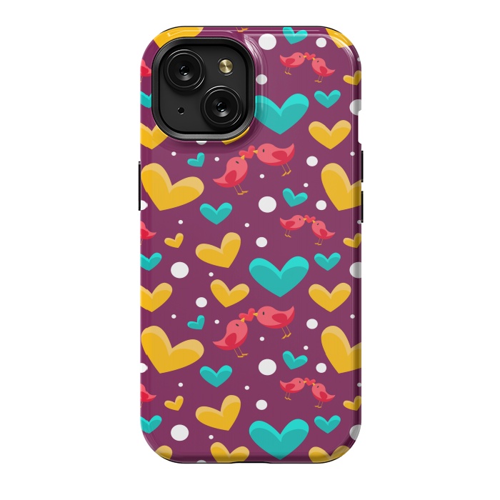 iPhone 15 StrongFit valentine bird love by MALLIKA