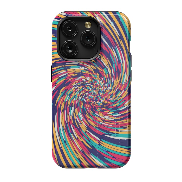 iPhone 15 Pro StrongFit multi colour spiral print 2 by MALLIKA