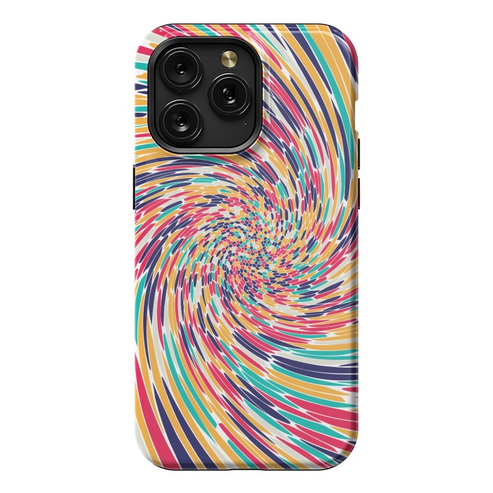 iPhone 15 Pro Max StrongFit multi colour spiral print 2 by MALLIKA