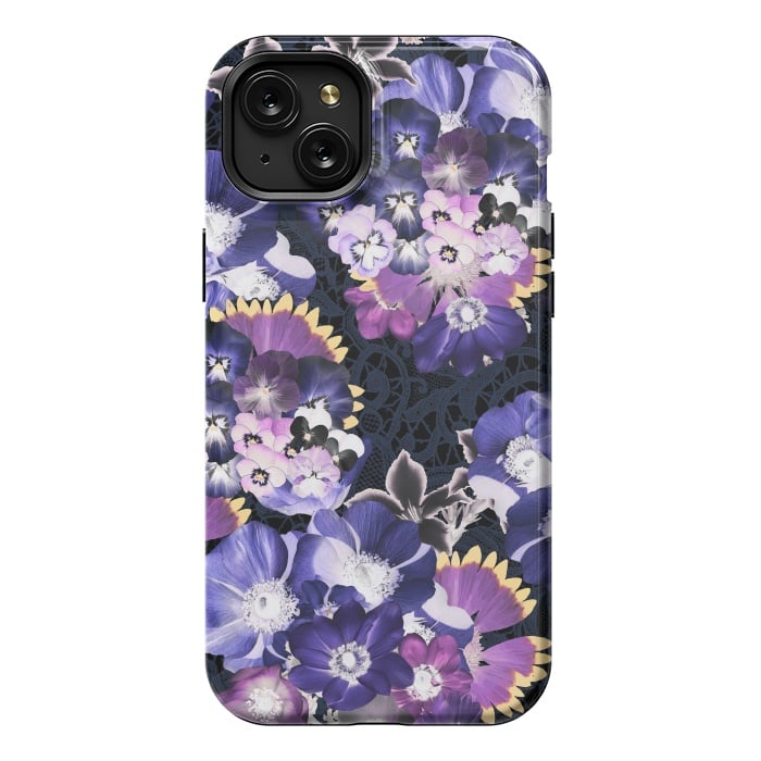 iPhone 15 Plus StrongFit Purple flowers collage by Oana 