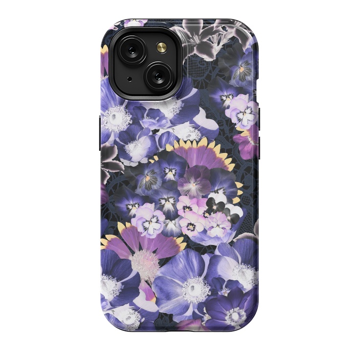 iPhone 15 StrongFit Purple flowers collage by Oana 