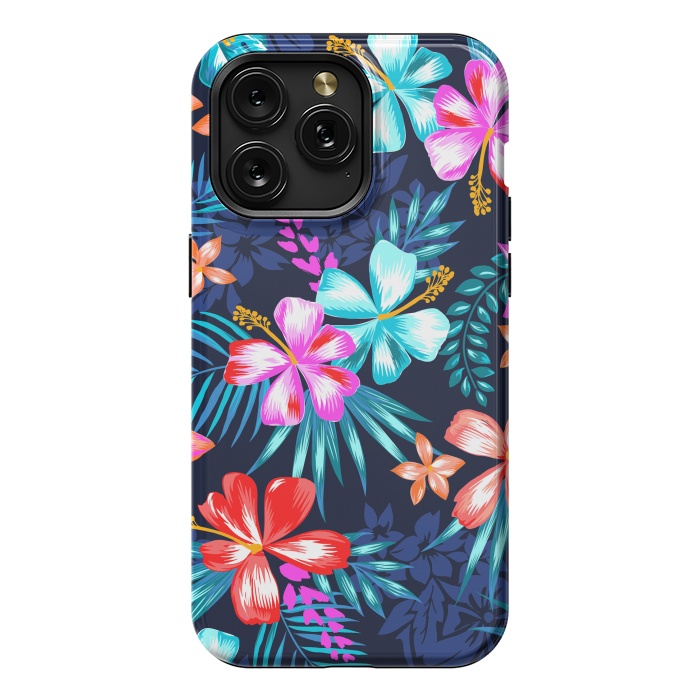 iPhone 15 Pro Max StrongFit Beautiful Tropical Design Leave and Flowers by ArtsCase