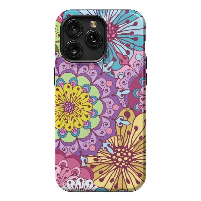 iPhone 15 Pro Max StrongFit Brightly Colored Flowers by ArtsCase