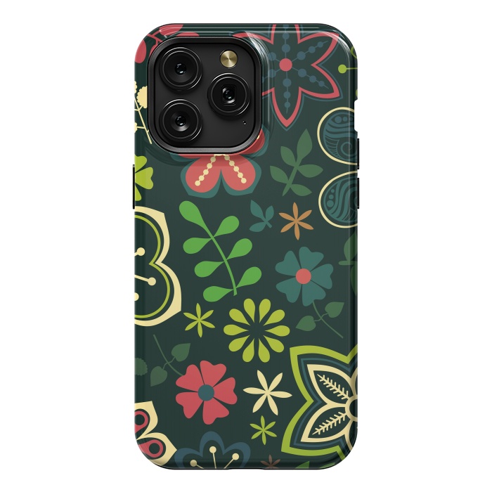 iPhone 15 Pro Max StrongFit Seamless Flowers and Birds by ArtsCase