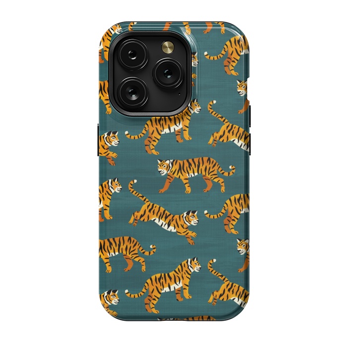 iPhone 15 Pro StrongFit Bangel Tigers - Navy  by Tigatiga