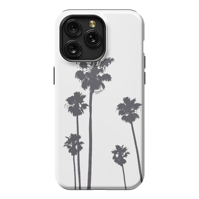 iPhone 15 Pro Max StrongFit Palms & Sunset-Minimal B&W by ''CVogiatzi.