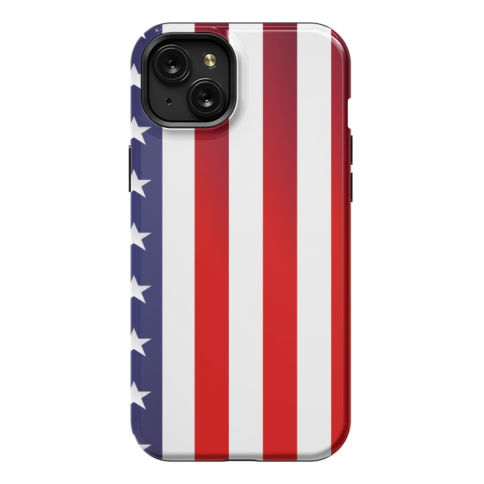 iPhone 15 Plus StrongFit usa flag by haroulita