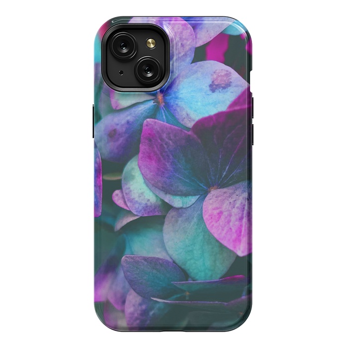 iPhone 15 Plus StrongFit purple hydrangea by haroulita