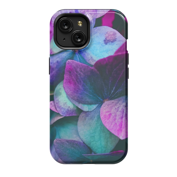 iPhone 15 StrongFit purple hydrangea by haroulita