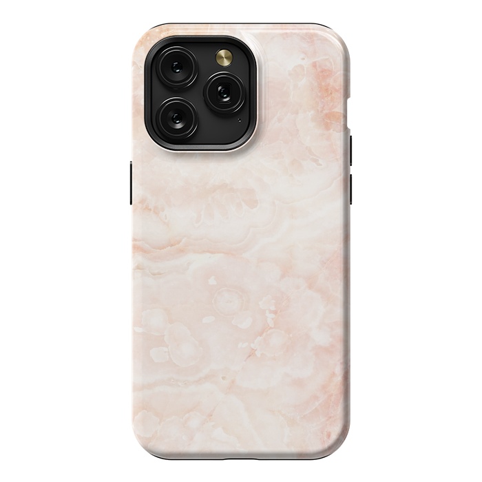 iPhone 15 Pro Max StrongFit Pastel peach beige marble by Oana 