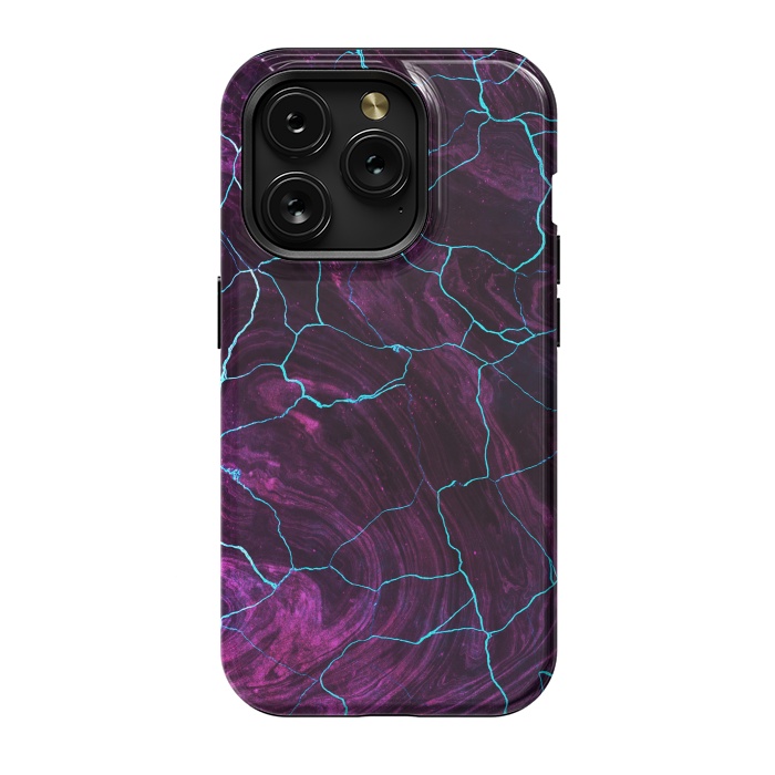 iPhone 15 Pro StrongFit Metallic dark purple marble by Oana 