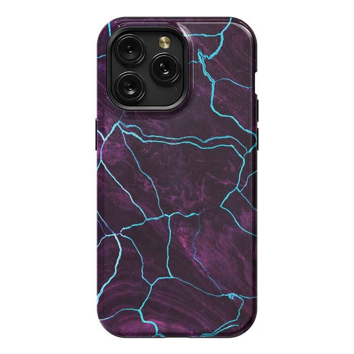 iPhone 15 Pro Max StrongFit Metallic dark purple marble by Oana 