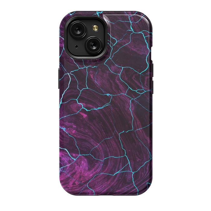 iPhone 15 StrongFit Metallic dark purple marble by Oana 