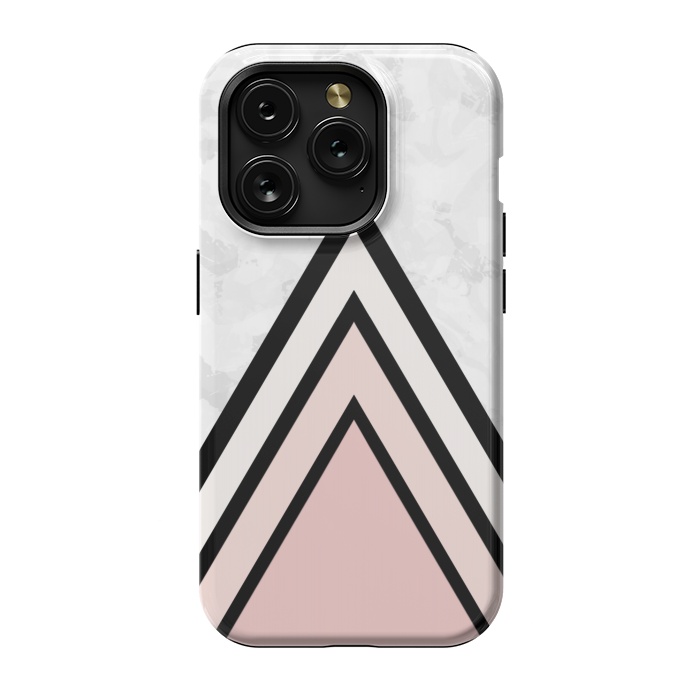 iPhone 15 Pro StrongFit Black pink triangles by Jms