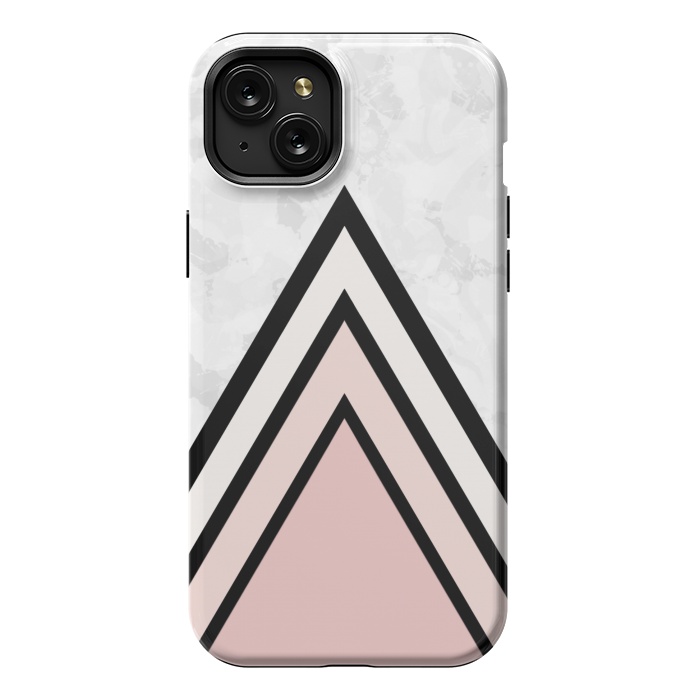 iPhone 15 Plus StrongFit Black pink triangles by Jms