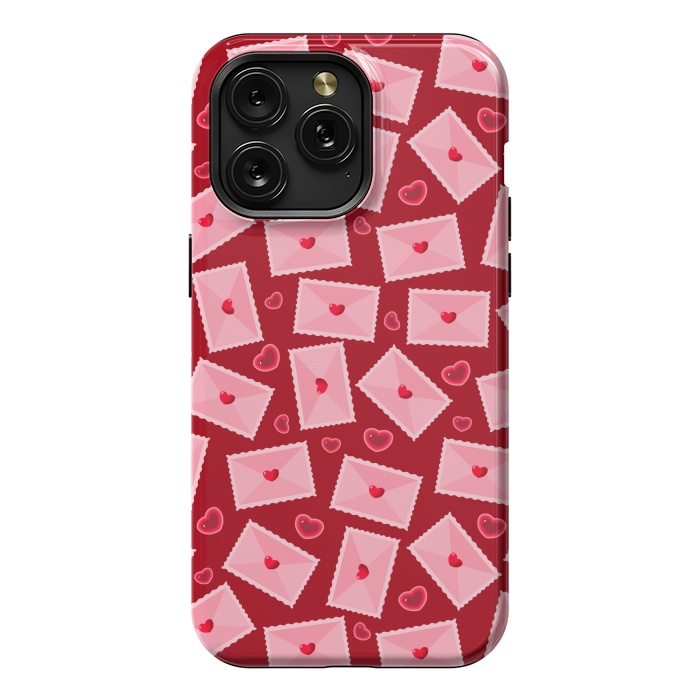 iPhone 15 Pro Max StrongFit PINK LOVE LETTERS  by MALLIKA