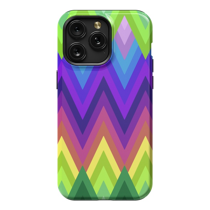 iPhone 15 Pro Max StrongFit Zig Zag Chevron Pattern G553 by Medusa GraphicArt