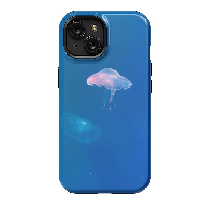 iPhone 15 StrongFit White Jellyfish in Blue Water by Winston