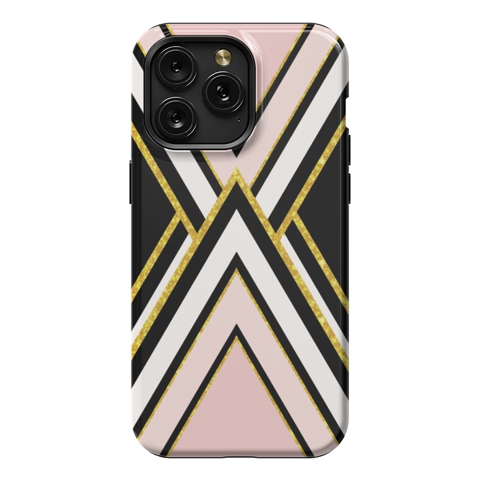 iPhone 15 Pro Max StrongFit Pink gold geometric by Jms
