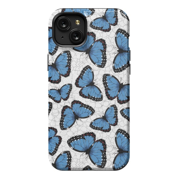 iPhone 15 Plus StrongFit Blue morpho butterflies by Katerina Kirilova